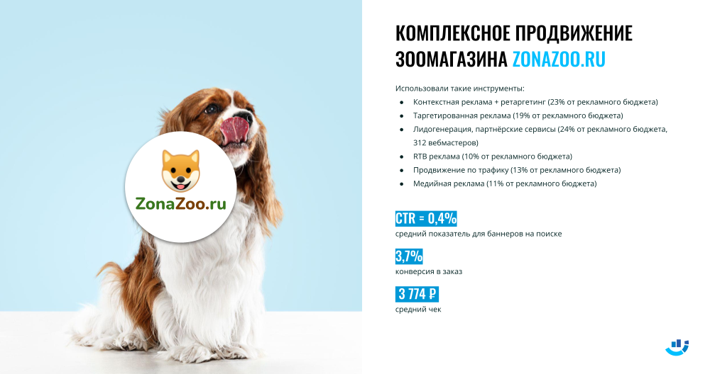 Кейс Интернет-реклама для сайта Zonazoo. Ниша Зоотовары